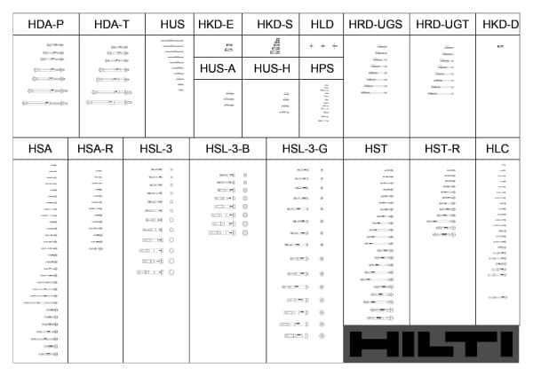 Anchors Hilti Cad Blocks 099