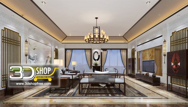 Living Room 3d Max Interior Scene 209
