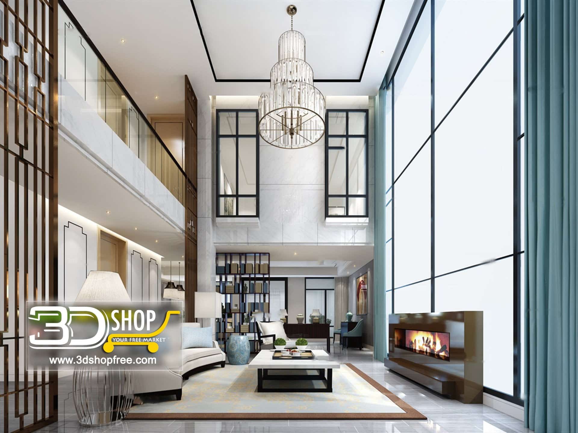 3dmax, 3dmodel, 3dshop, Free download, Interior Design, Living, V-ray