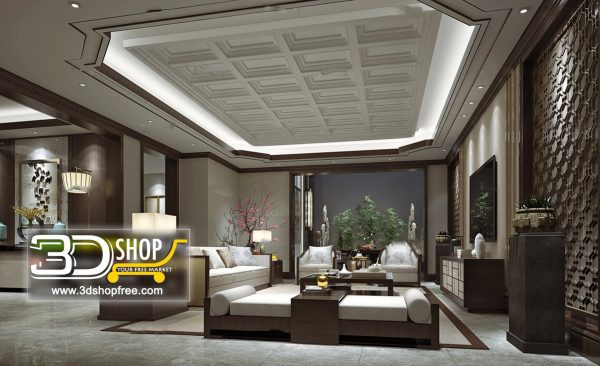 Living Room 3d Max Interior Scene 213