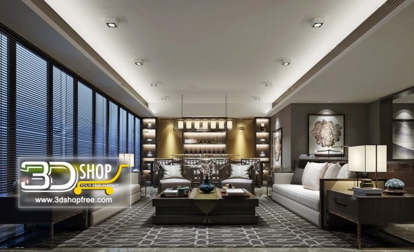 Living Room 3d Max Interior Scene 214