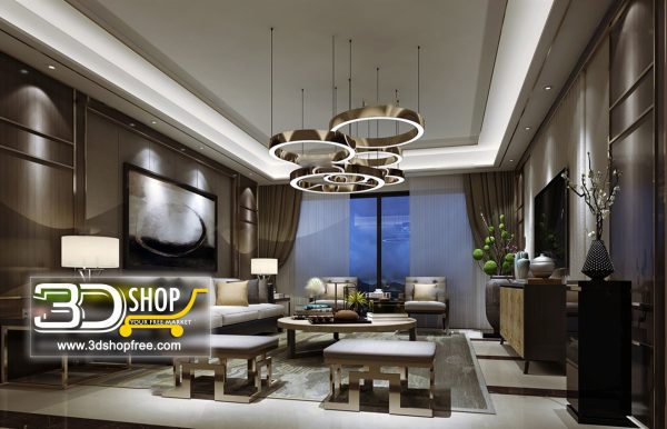 Living Room 3d Max Interior Scene 216