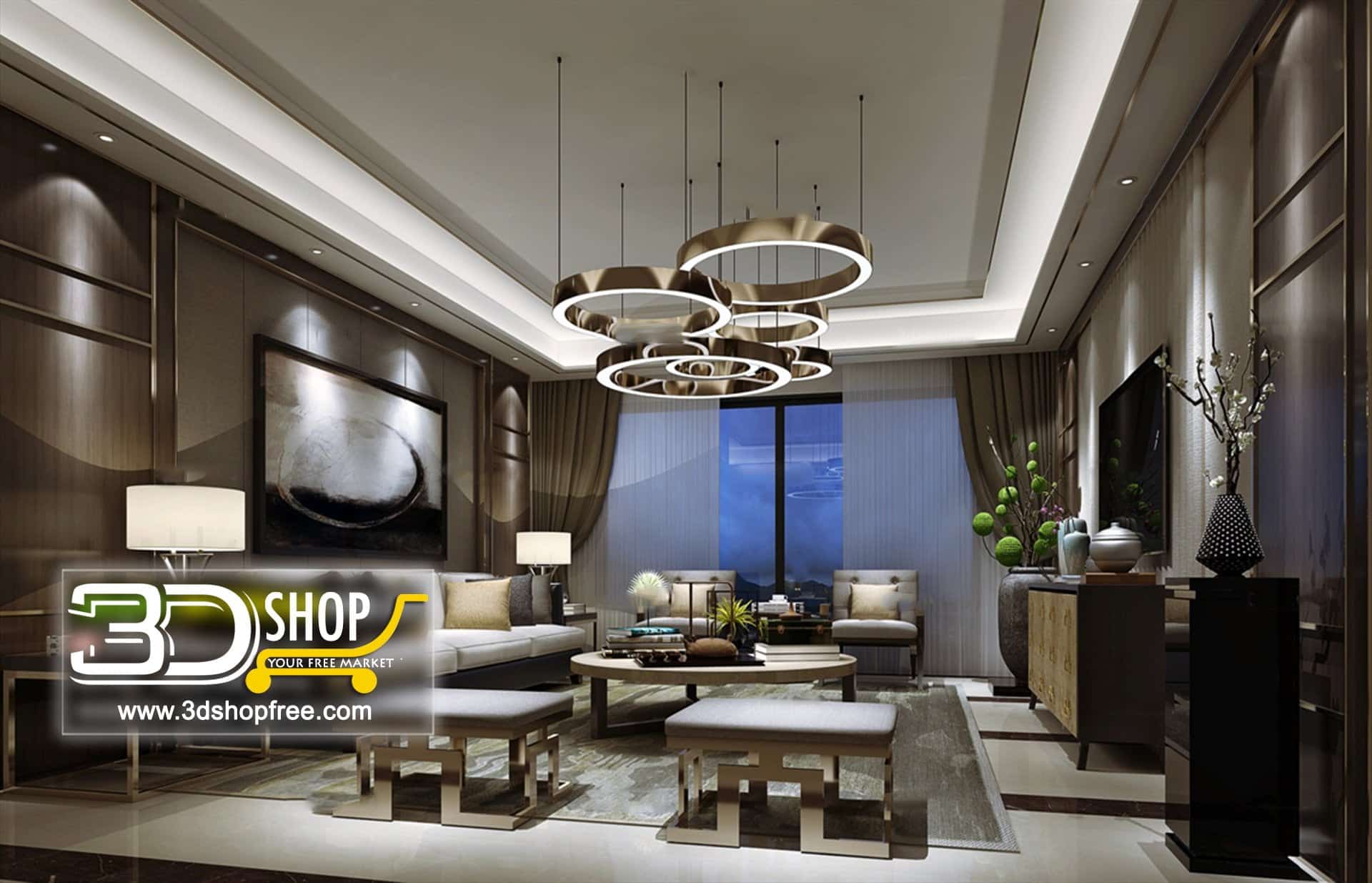 3d max, 3d model, 3dshop, Chinese style, Free download, Home Decor, Interior Design, Interior Scenes, Living, Living Room, V-ray