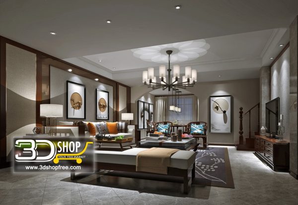 Living Room 3d Max Interior Scene 217