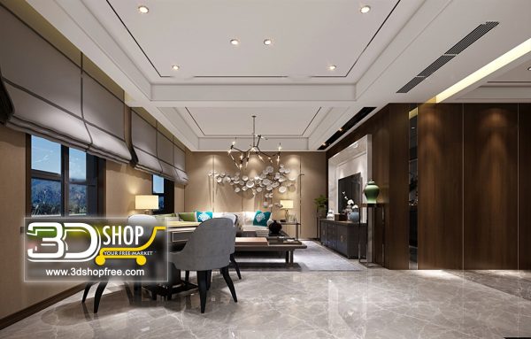 Living Room 3d Max Interior Scene 219
