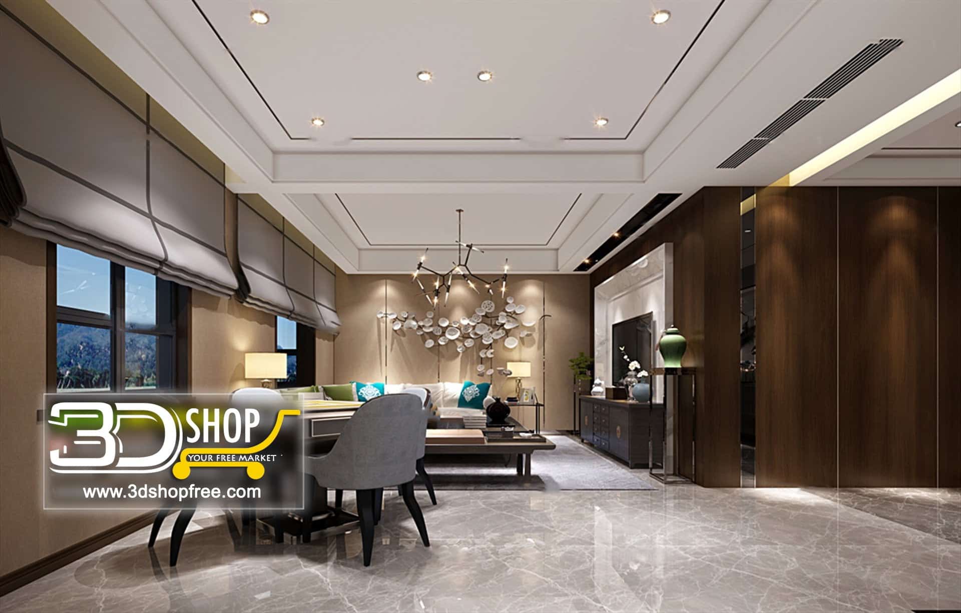 3d max, 3d model, 3dshop, Chinese style, Free download, Home Decor, Interior Design, Interior Scenes, Living, Living Room, V-ray