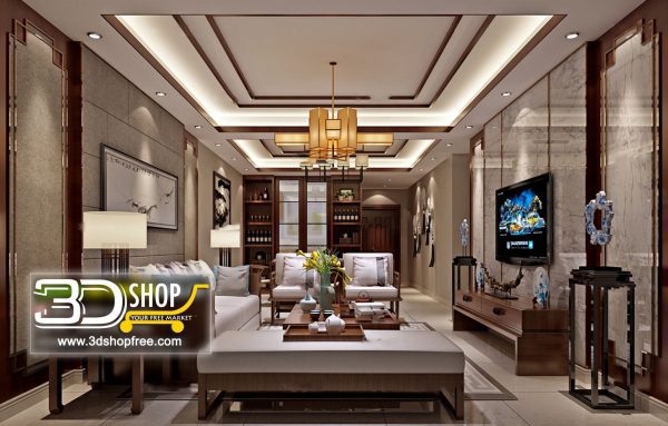 Living Room 3d Max Interior Scene 226
