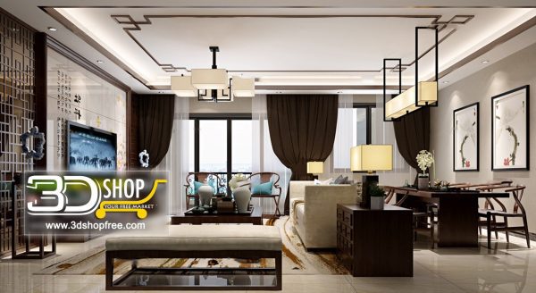 Living Room 3d Max Interior Scene 227