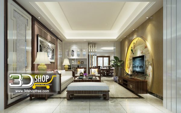 Living Room 3d Max Interior Scene 228