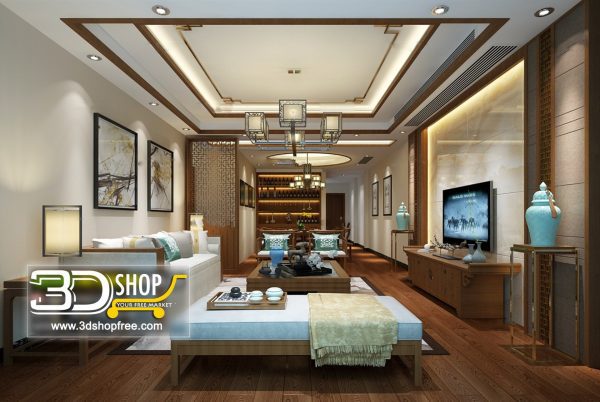 Living Room 3d Max Interior Scene 230