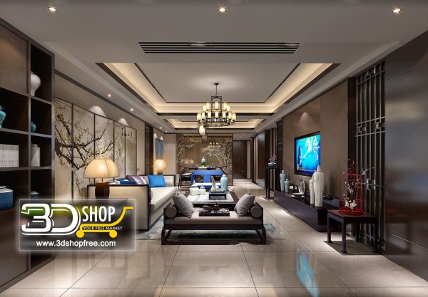 Living Room 3d Max Interior Scene 232