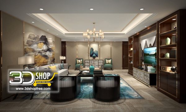 Living Room 3d Max Interior Scene 233