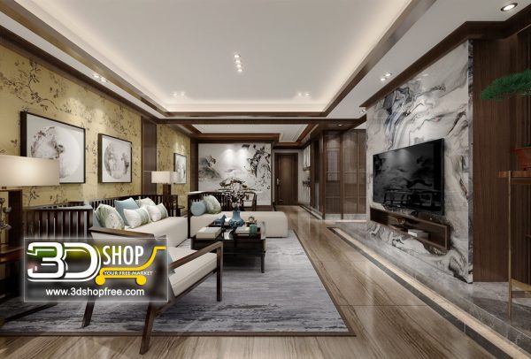 Living Room 3d Max Interior Scene 237