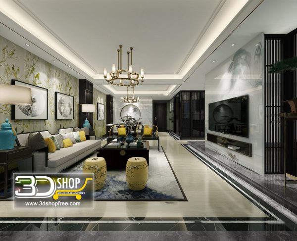 Living Room 3d Max Interior Scene 239