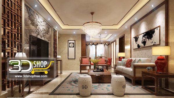 Living Room 3d Max Interior Scene 245