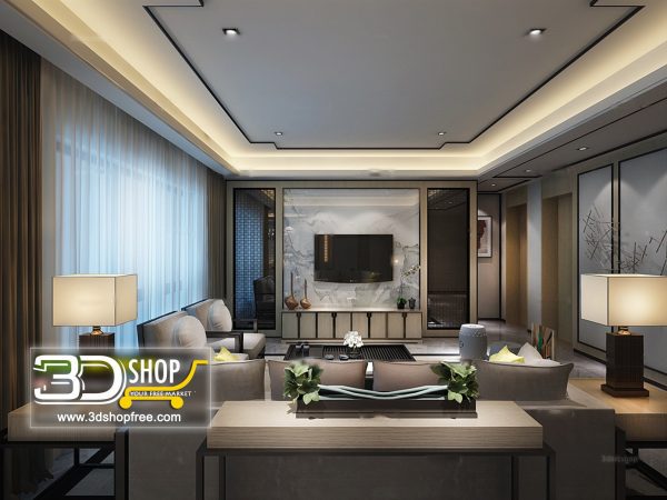 Living Room 3d Max Interior Scene 247