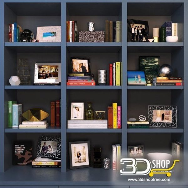 Library Home Decor Corona & VRay 030