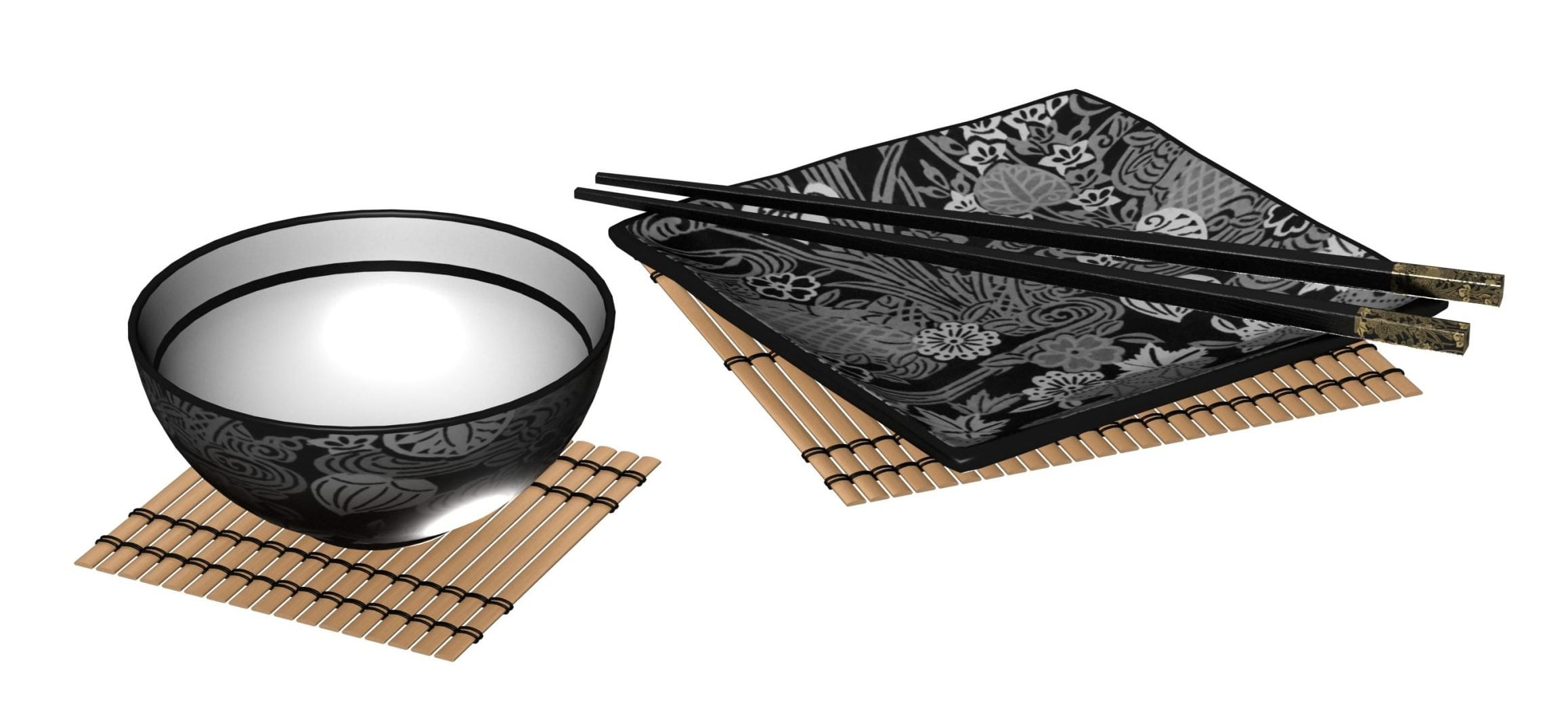 3d max, 3d model, 3dshop, Free download, Kitchen Accessories, V-ray, Chinese Serving Plates, Plates