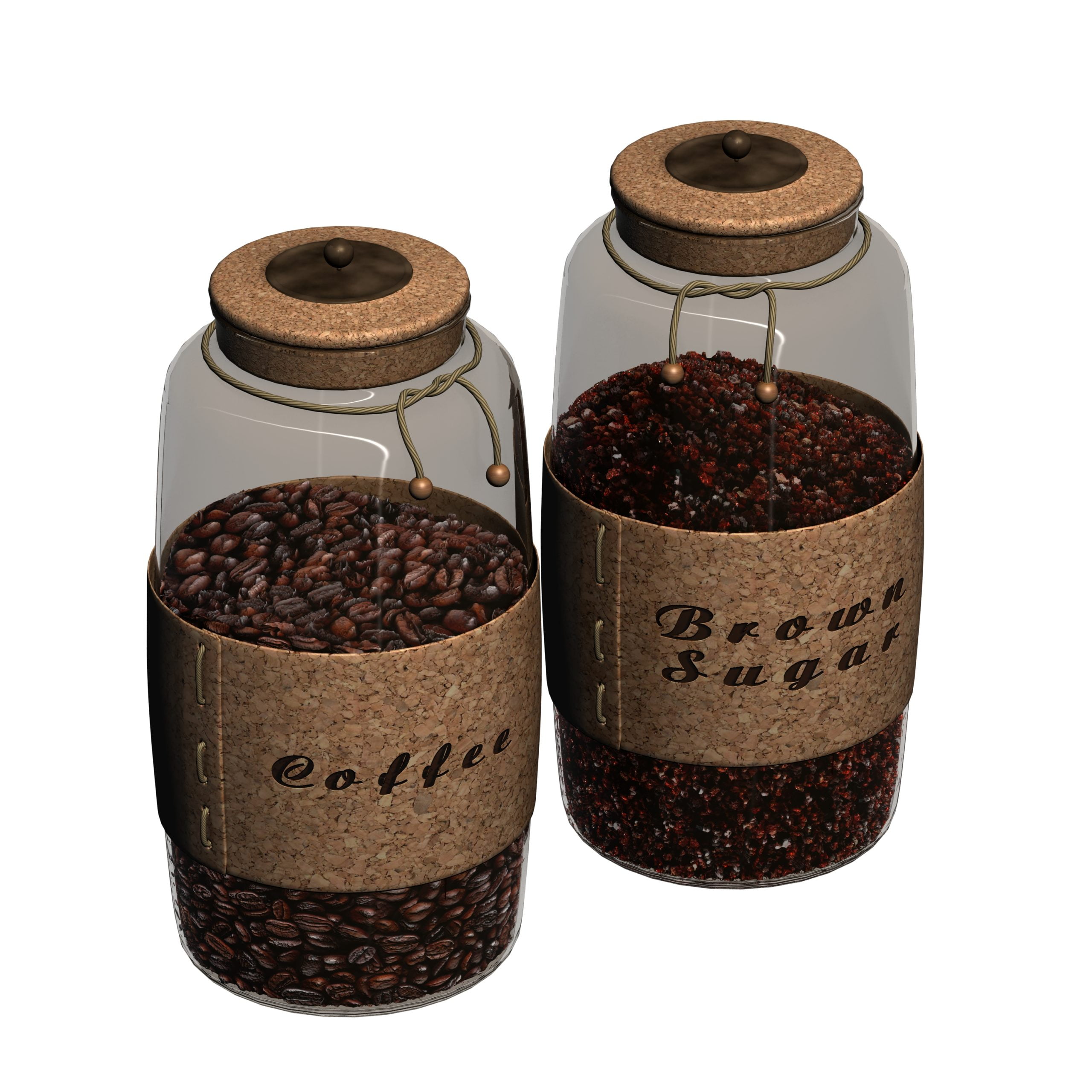 3d max, 3d model, 3dshop, Free download, Kitchen Accessories, V-ray, Coffee Jars