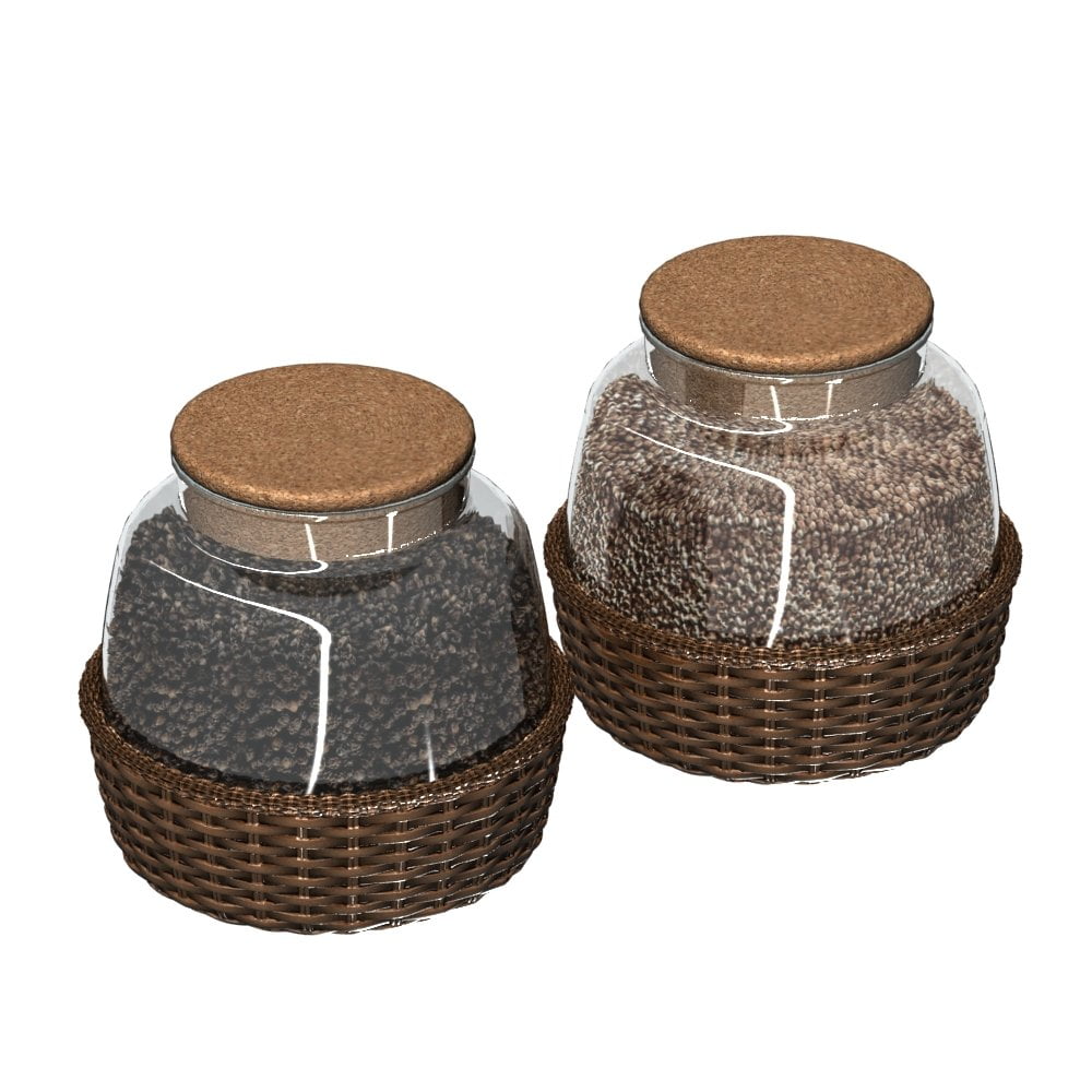 3d max, 3d model, 3dshop, Free download, Kitchen Accessories, V-ray, Coffee Jars