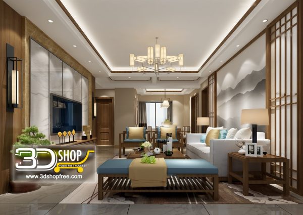 Living Room 3d Max Interior Scene 251