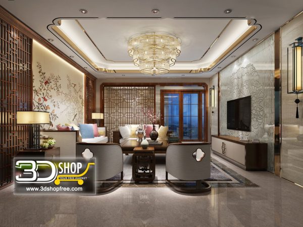Living Room 3d Max Interior Scene 253