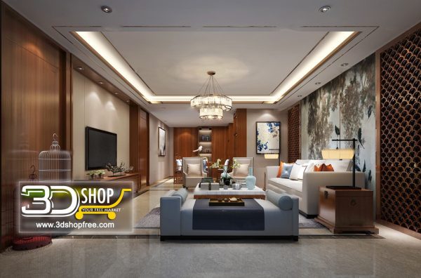 Living Room 3d Max Interior Scene 254
