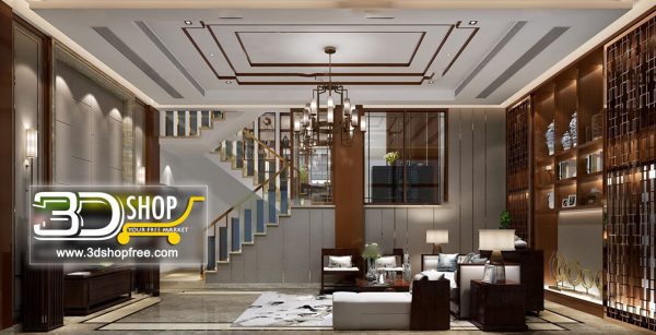 Living Room 3d Max Interior Scene 256