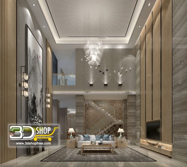 Living Room 3d Max Interior Scene 258