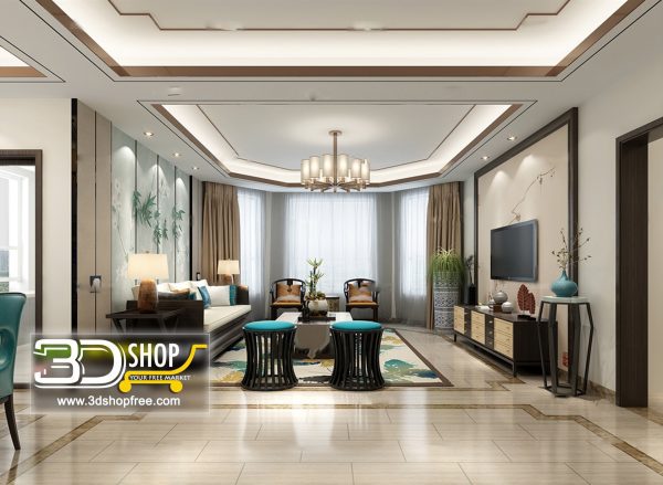Living Room 3d Max Interior Scene 259