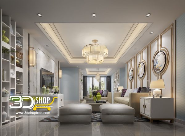Living Room 3d Max Interior Scene 262