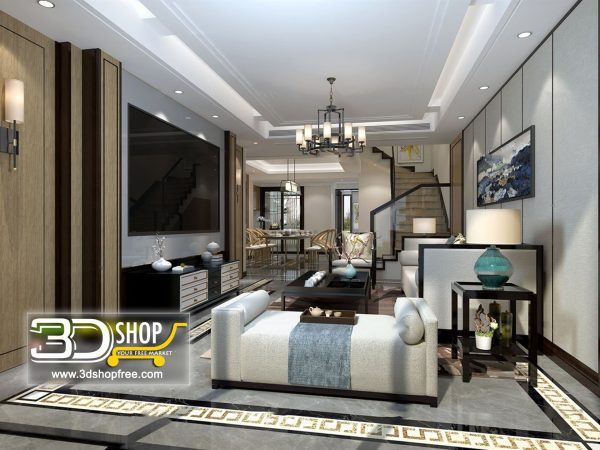 Living Room 3d Max Interior Scene 263
