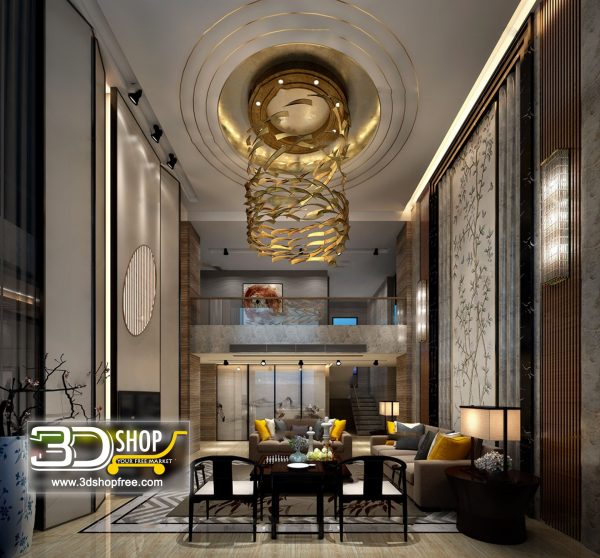 Living Room 3d Max Interior Scene 266