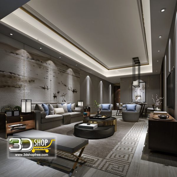 Living Room 3d Max Interior Scene 267