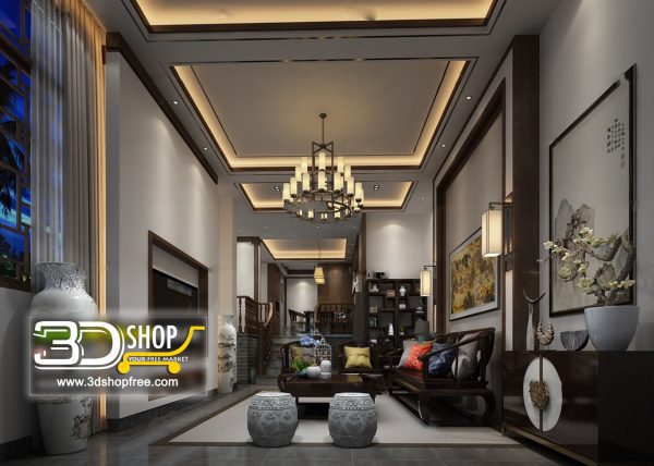 Living Room 3d Max Interior Scene 268