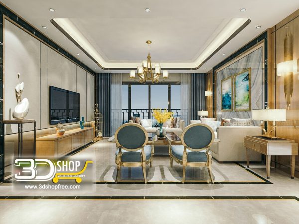 Living Room 3d Max Interior Scene 269