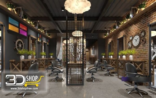 Beauty Salon Interior Scene 005