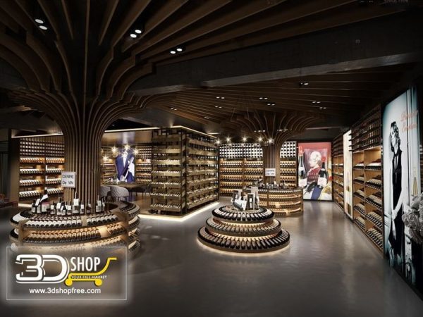 Wine Shop Interior Scene 012