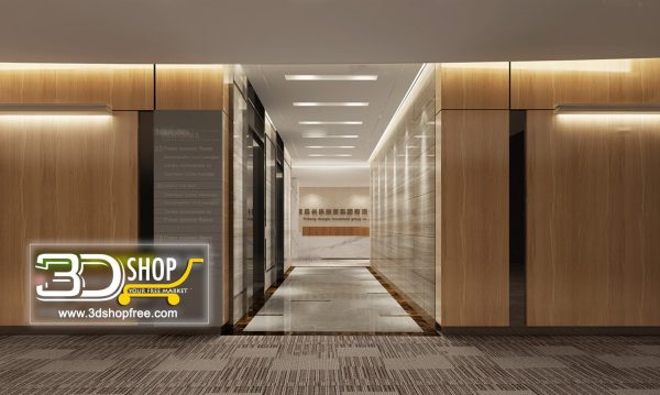 Elevator Lobby 3d Max Interior Scene 015