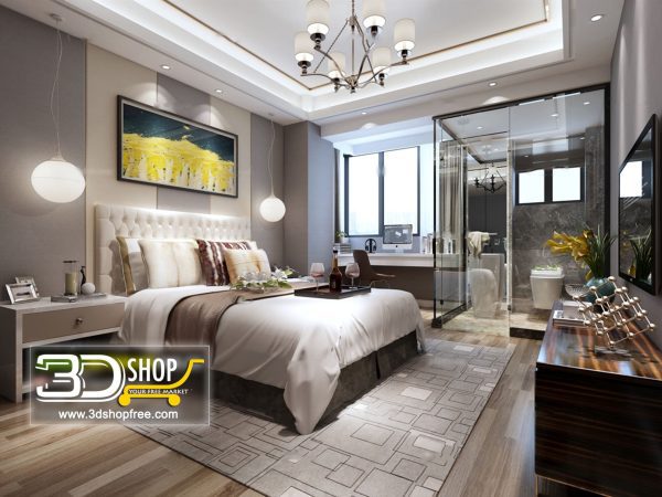Bedroom 3d Max Interior Scene 019