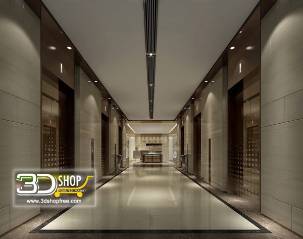 Elevator Lobby 3d Max Interior Scene 019