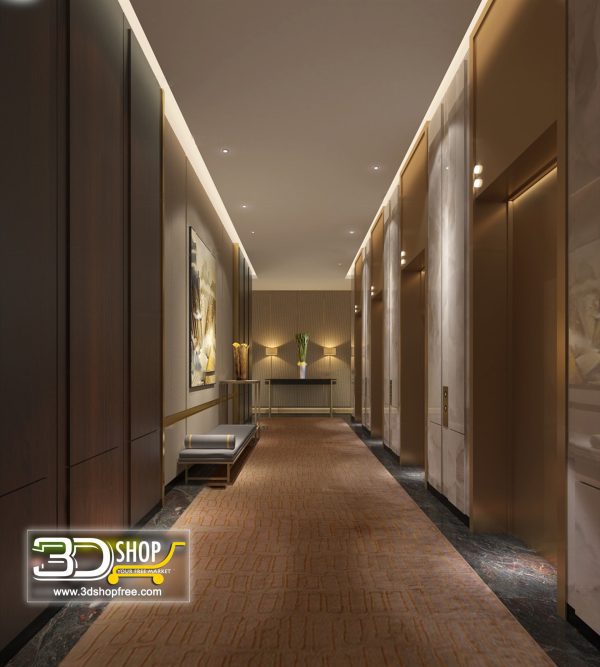 Elevator Lobby 3d Max Interior Scene 020