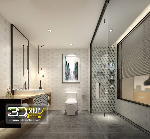 Bathroom 3D Max Interior Scene 022