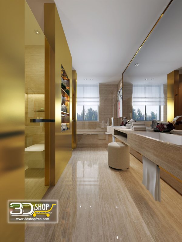 Bathroom 3D Max Interior Scene 023