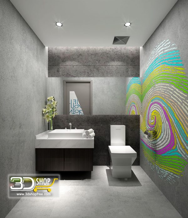 Bathroom 3D Max Interior Scene 025