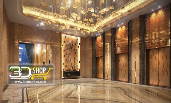 Elevator Lobby 3d Max Interior Scene 026