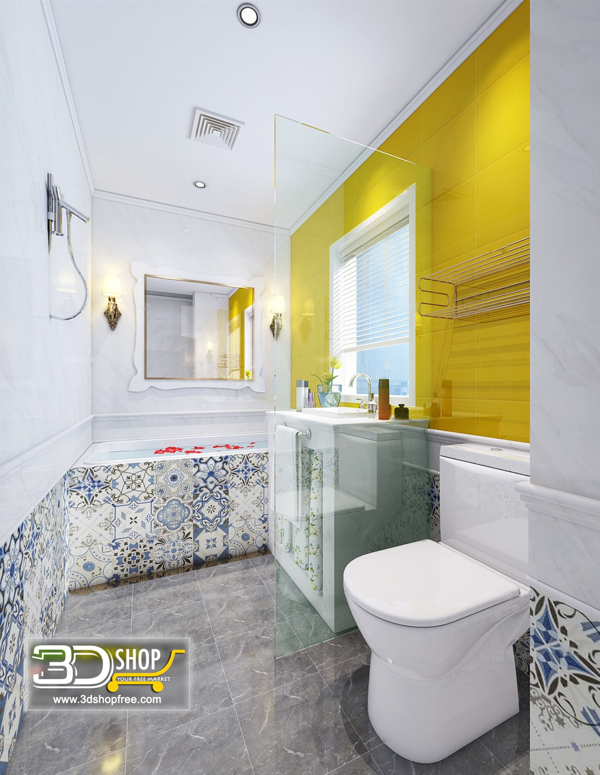3d max, 3d model, 3d66, 3dshop, 3dsky, Bathroom, Free download, Interior Design, Interior Scene, Pro, Sho, Toilet, V-ray