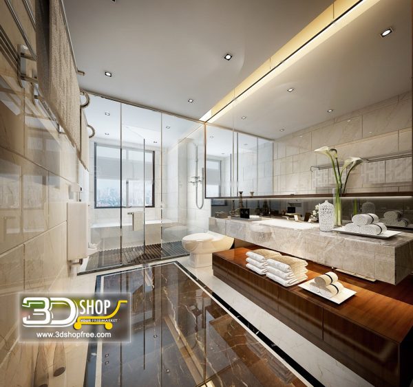 Bathroom 3D Max Interior Scene 029