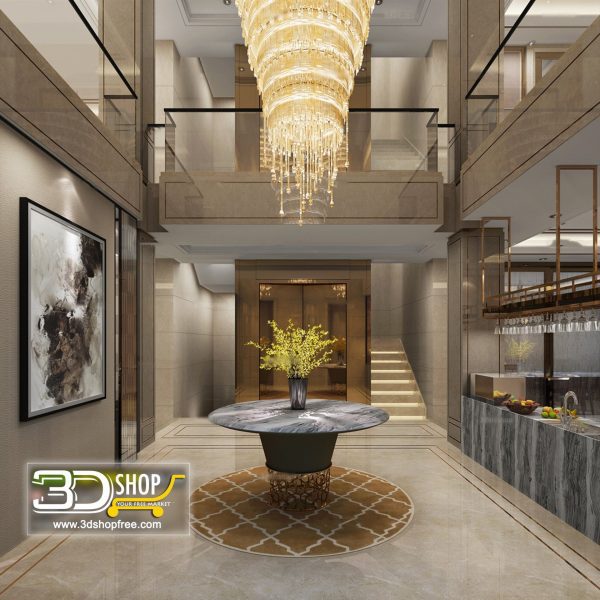 Hotel Lobby 3d Max Interior Scene 029