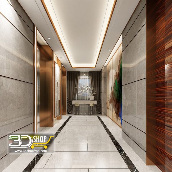 Elevator Lobby 3d Max Interior Scene 032
